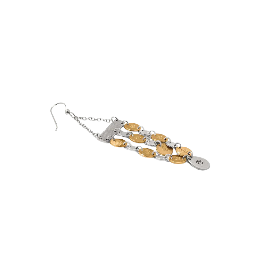 Brighton Women's Palm Canyon Drop Silver Gold Earrings