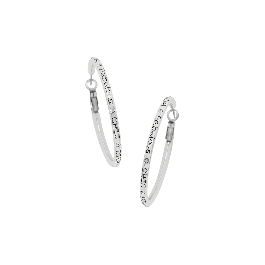 Brighton Women's Fashionista Hoop Silver Earrings