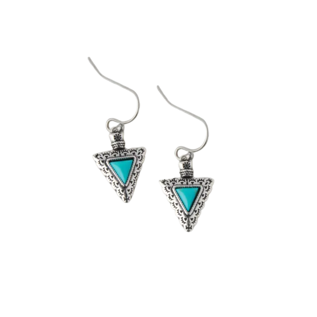 Montana Silversmiths Women's Triangle Silver Turquoise Earrings