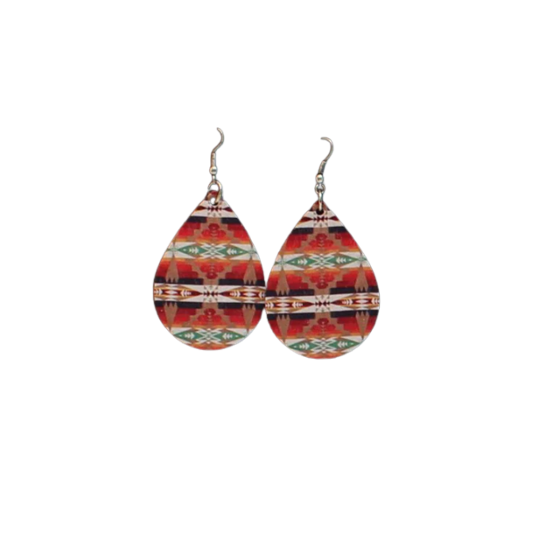 Silver Strike Women´s Teardrop Aztec Multicolor Earrings