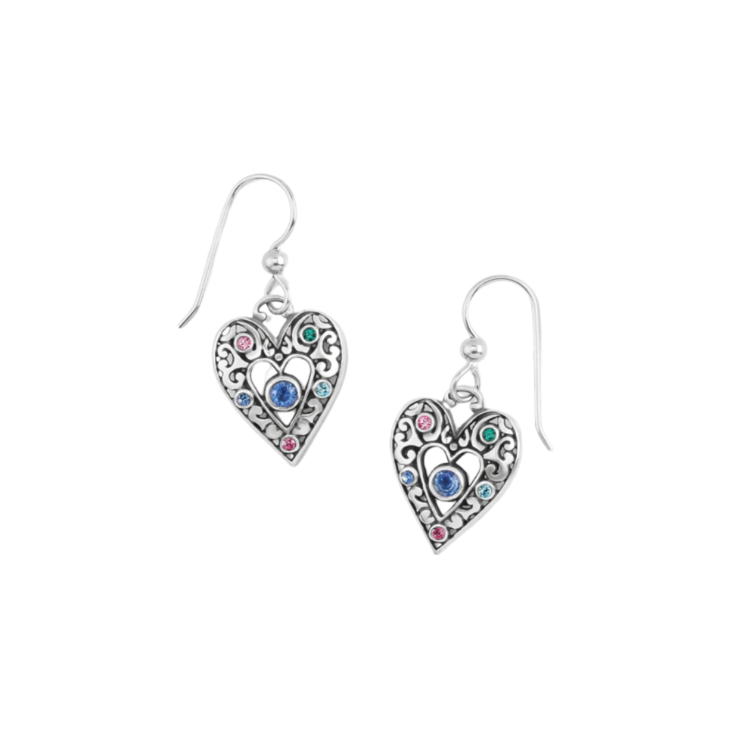 Brighton Women's Elora Gems Heart French Grey Earrings