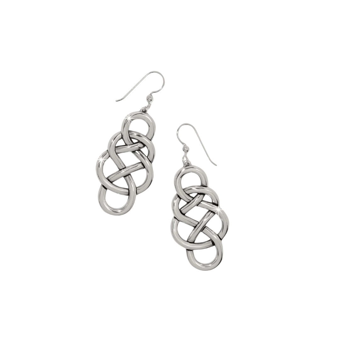 Brighton Women's Braid Drop Silver Earrings