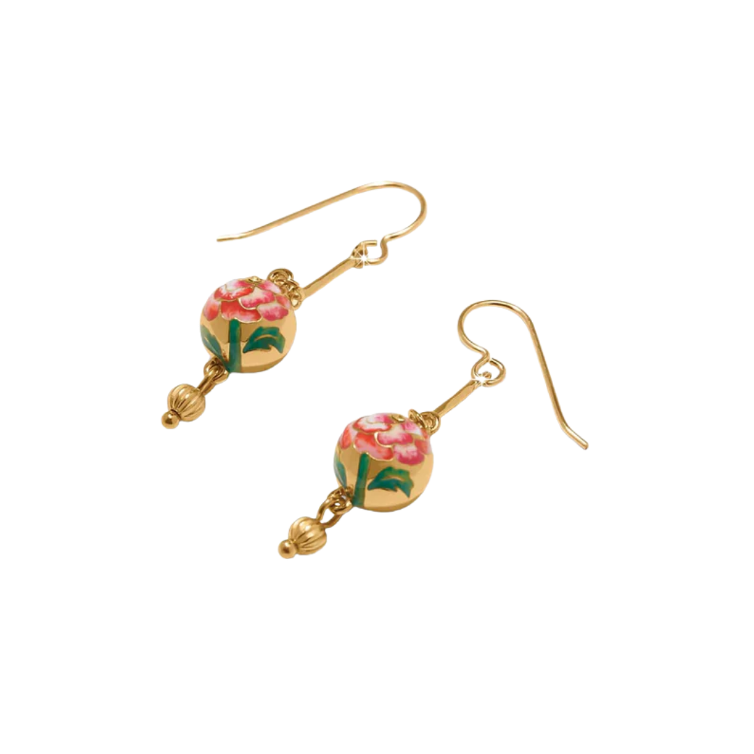 Brighton Women's Rose Petal French Wire Gold Earrings