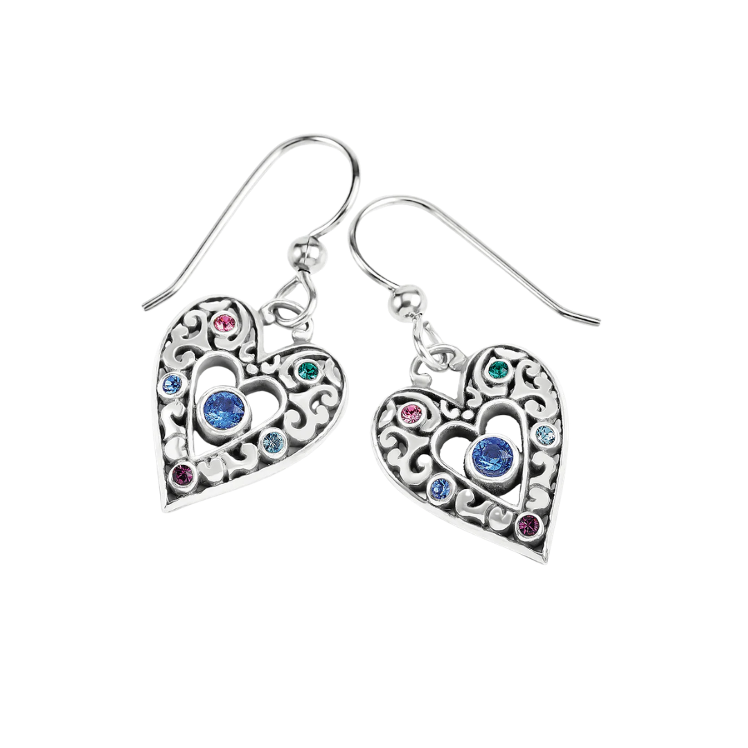 Brighton Women's Elora Gems Heart French Grey Earrings