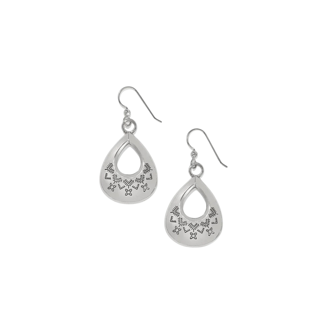 Brighton Women's Mosaic Paseo Etch Teardrop French Wire Silver Earrings