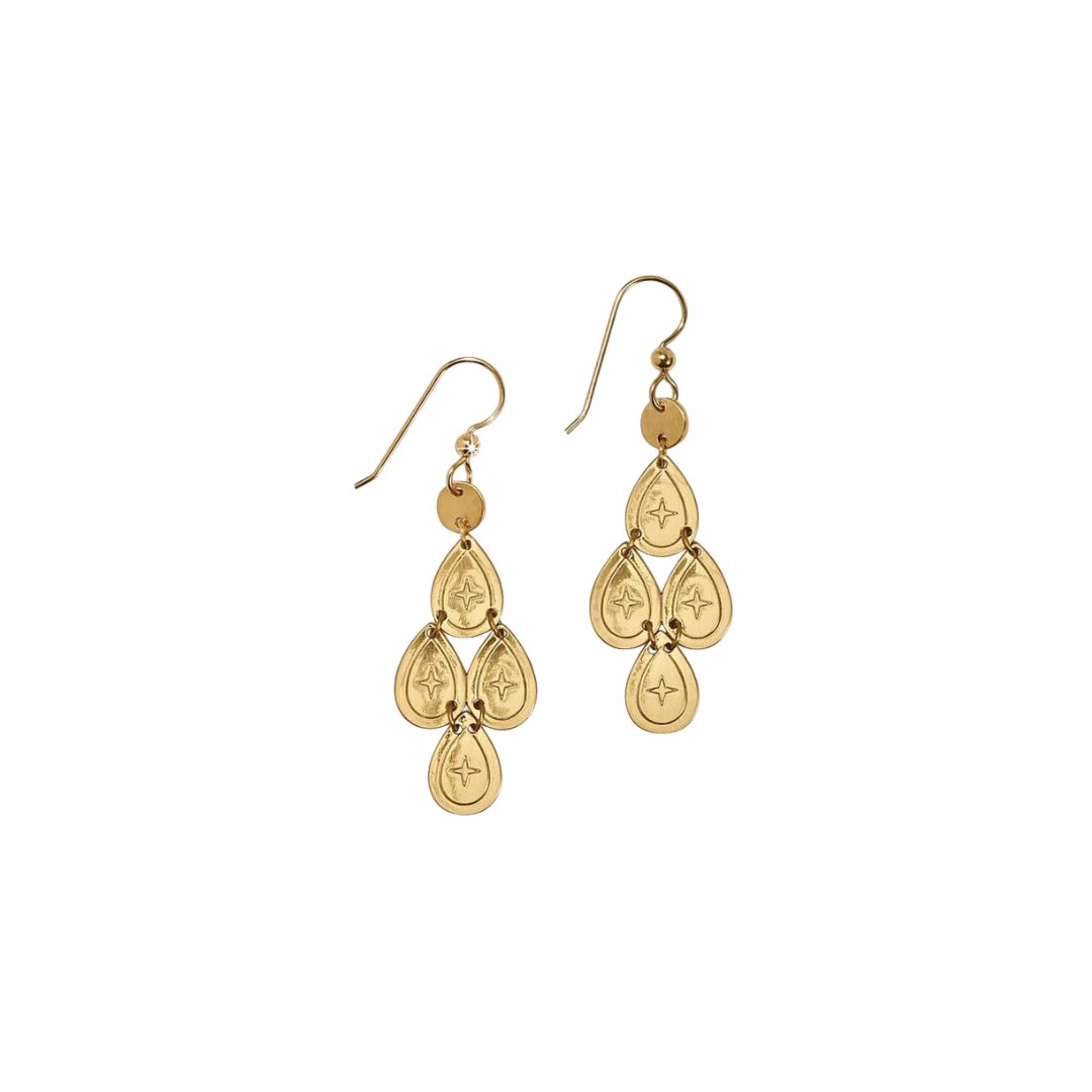 Brighton Women's Palm Canyon Small Teardrop French Wire Gold Earrings