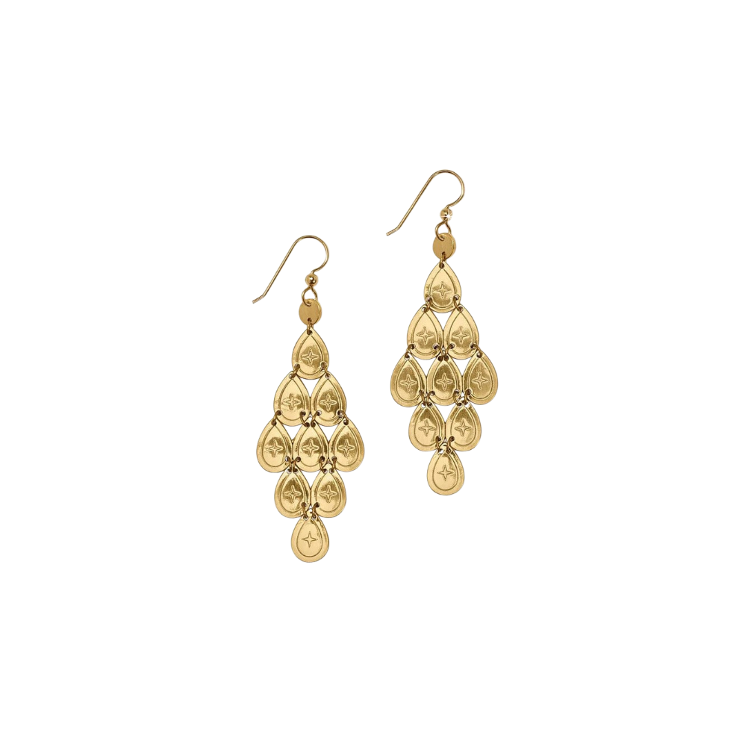 Brighton Women's Palm Canyon Teardrop French Wire Gold Earrings