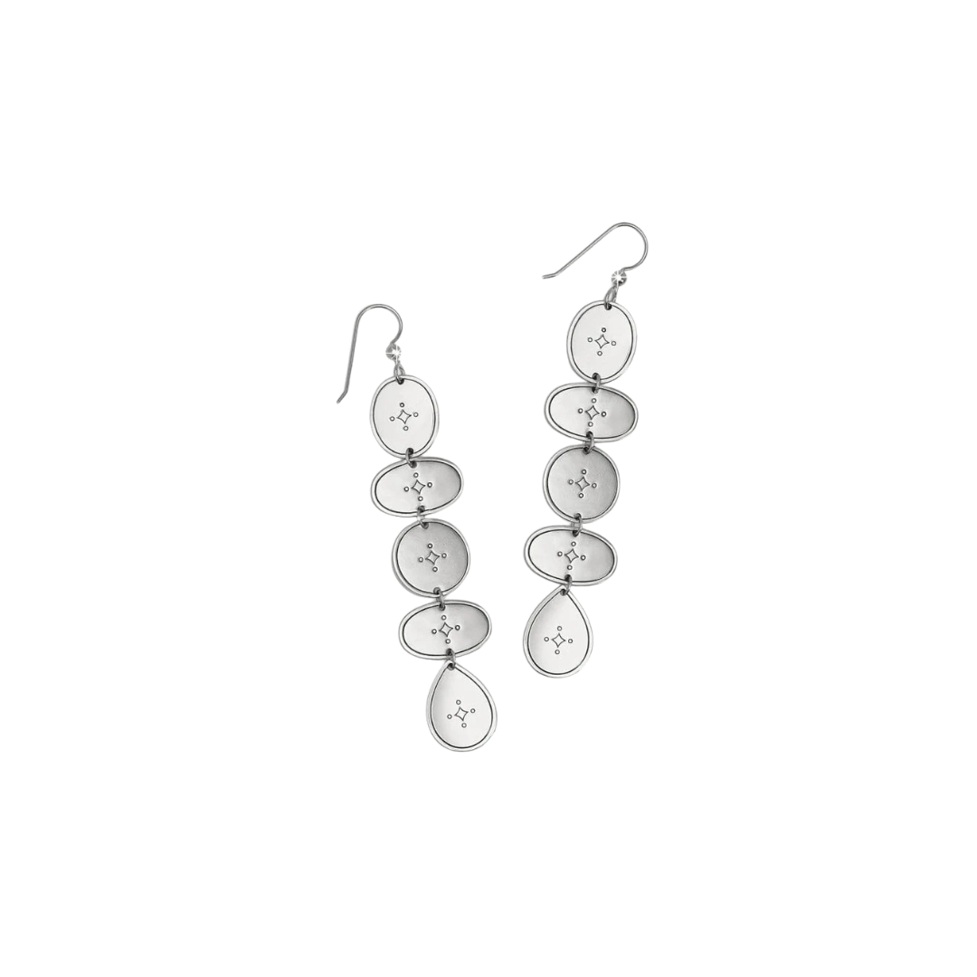 Brighton Women's Palm Canyon Long French Wire Silver Earrings