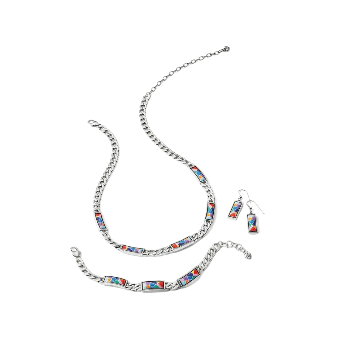 Brighton Women's Colormix Block French Wire Silver Multicolor Earrings