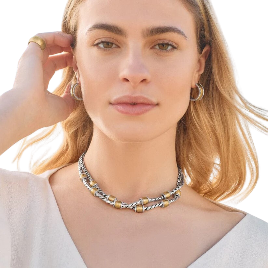 Brighton Women's Meridian Geo Small Hoop Gold Earrings