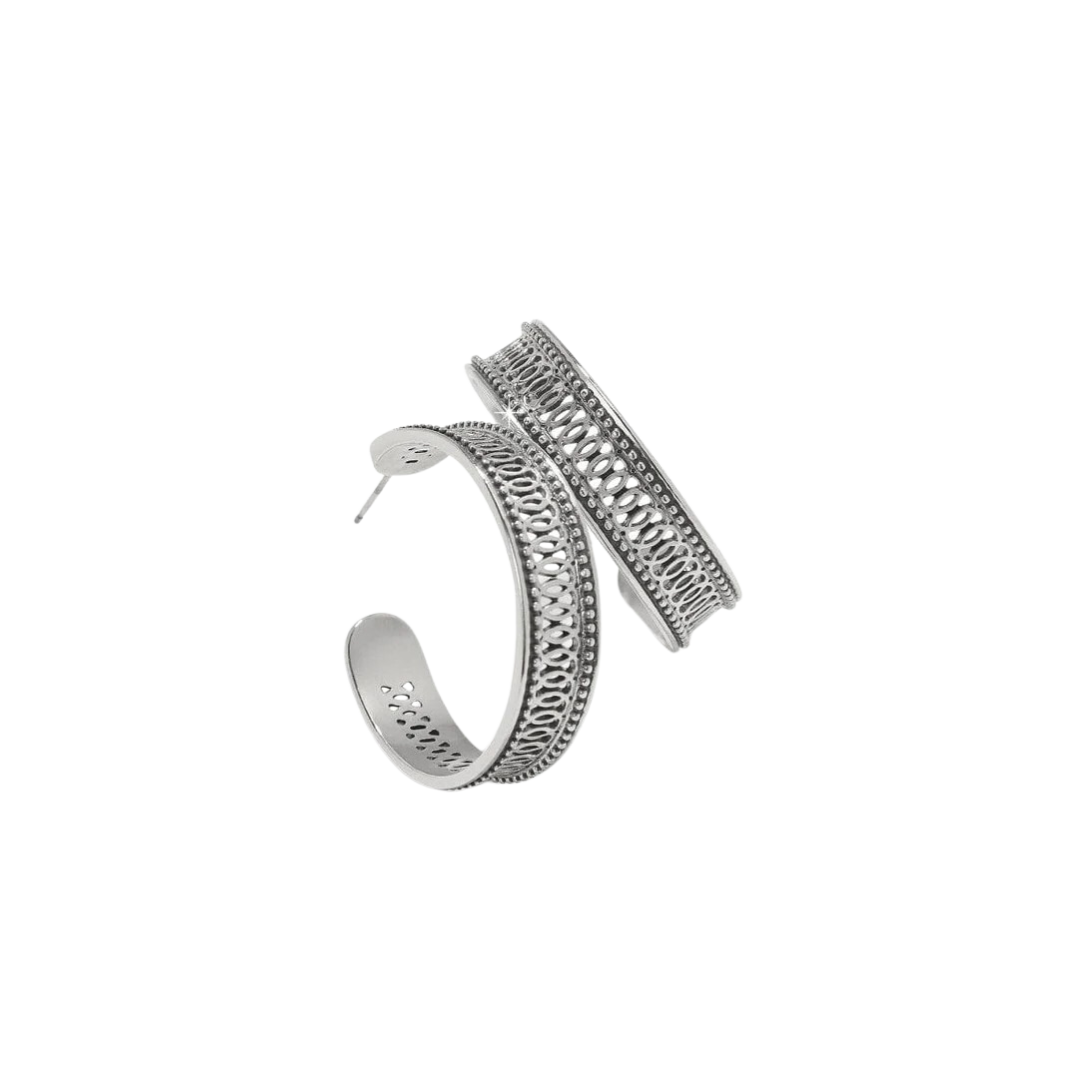 Brighton Women's Ferrara Siena Large Hoop Silver Earrings