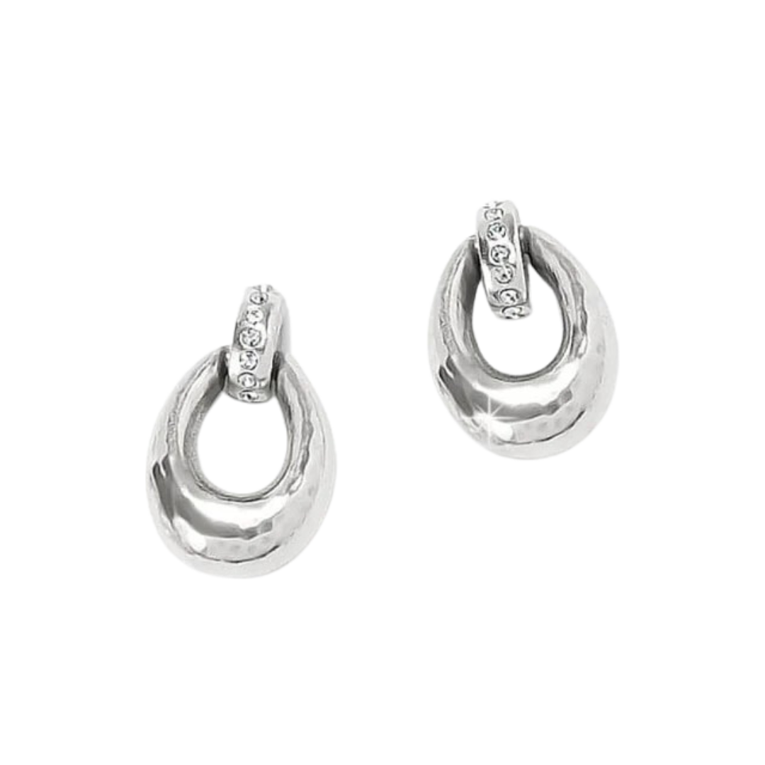 Brighton Women's Meridian Orbit Oval Mini Post Silver Earrings