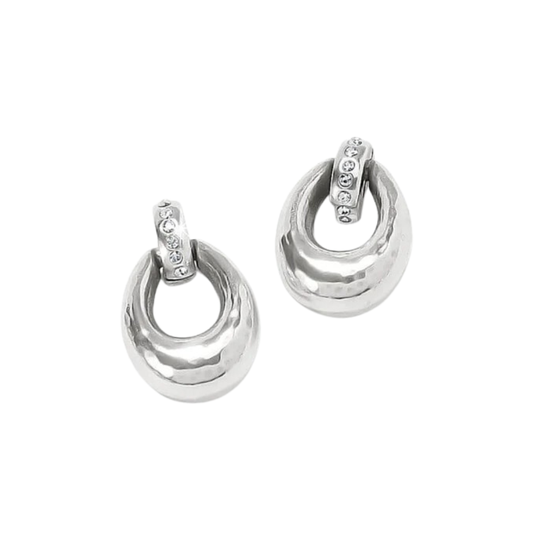 Brighton Women's Meridian Orbit Oval Mini Post Silver Earrings