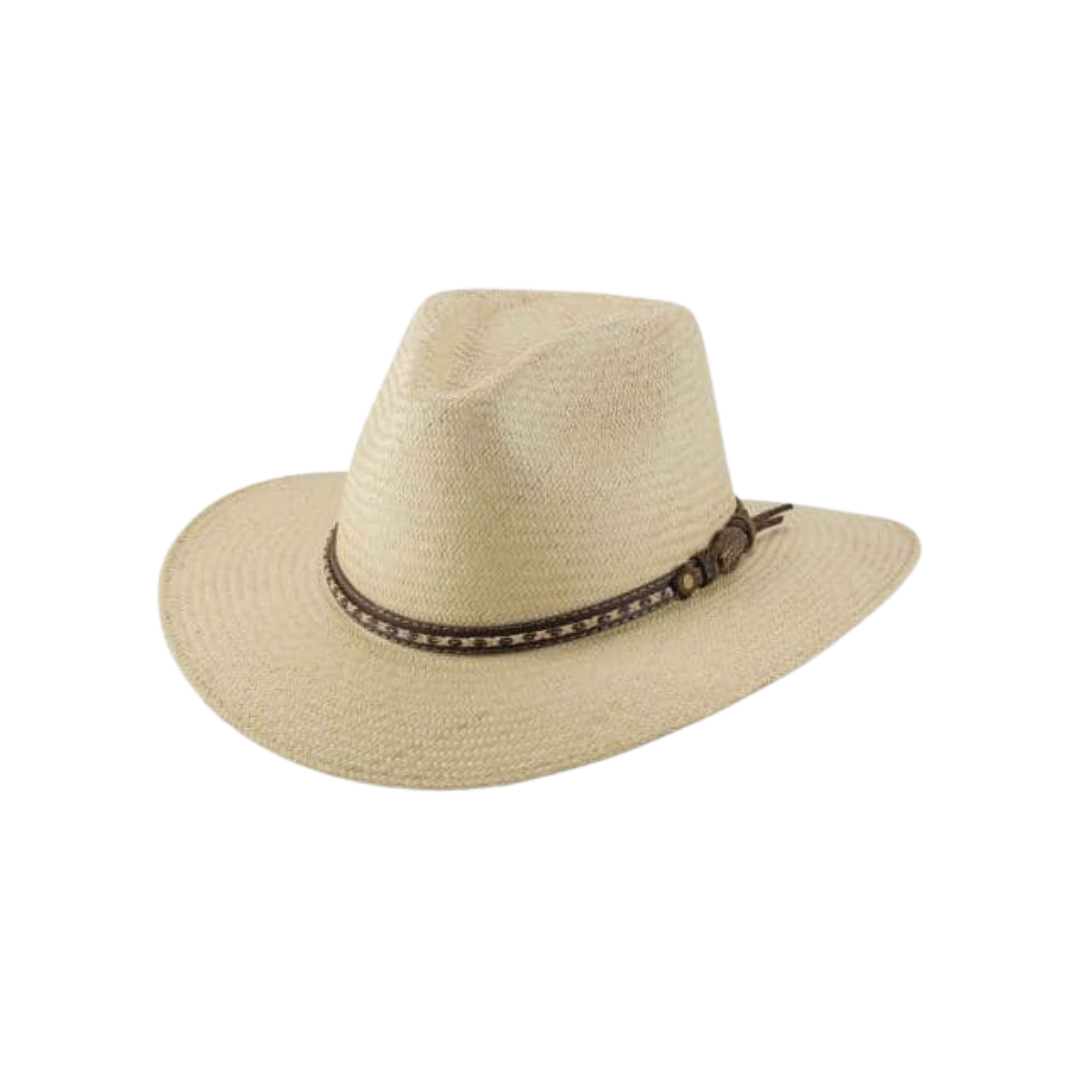 Bullhide Men's Montecarlo Panama Straw Natural Light Brown Hat