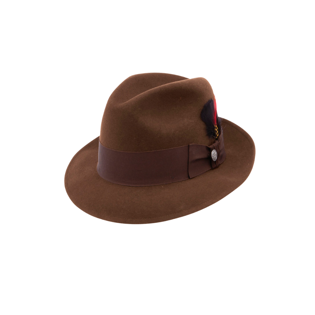 Stetson Men's Frederick Wool Felt Fedora Brown Hat