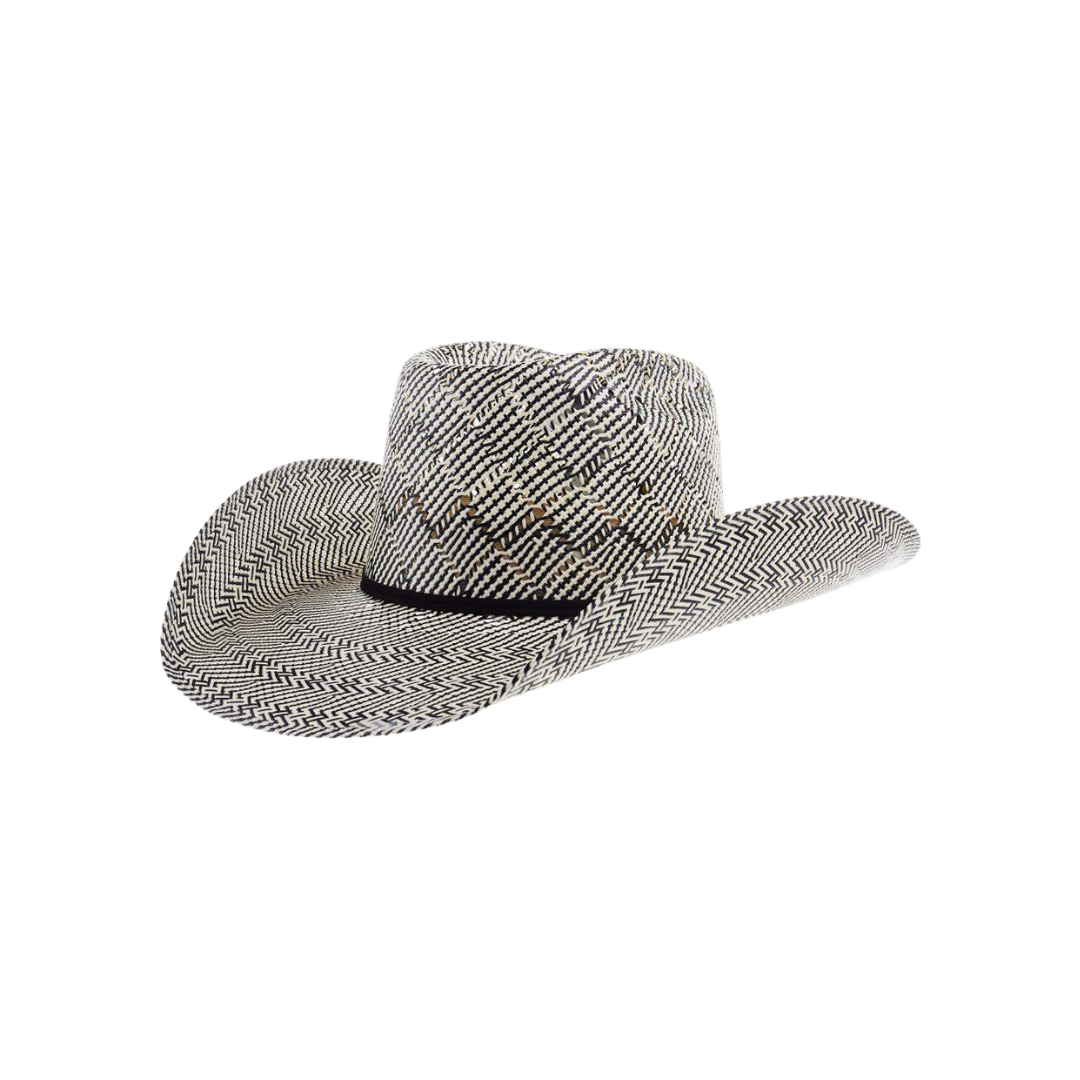 Resistol Men's Cojo The Guard Brim Straw Black Ivory Weave Hat