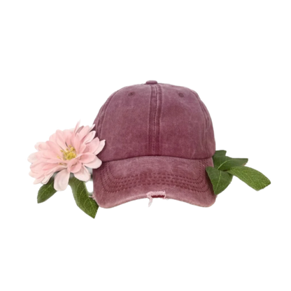 Southern Grace Youth Girl's Distressed Maroon Cap