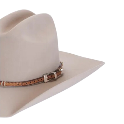 Tony Lama Men's Leather Stockyards Brown Hatband