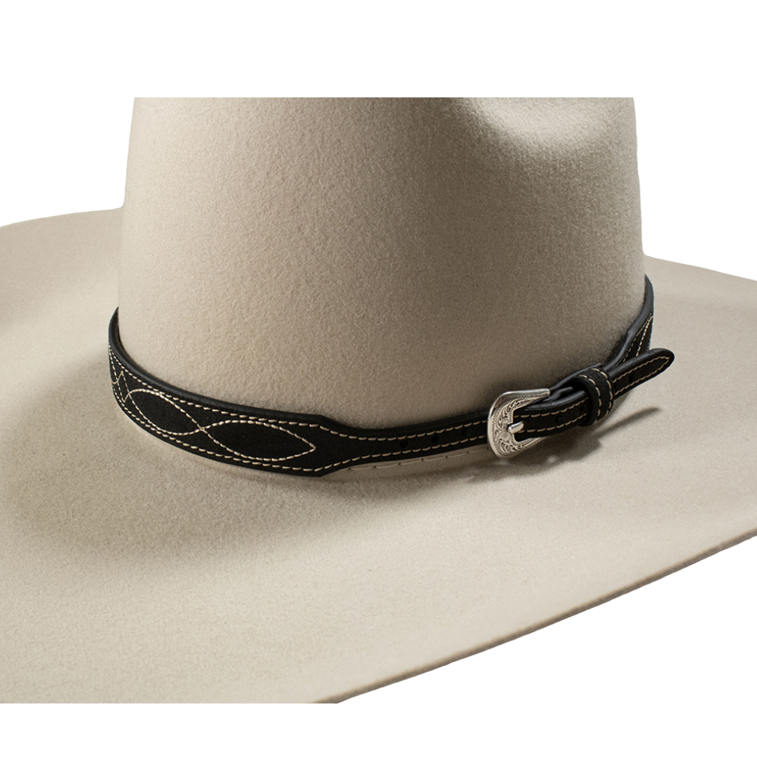 3d Belt Unisex Roughout Boot Stitch Black Hatband