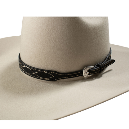 3d Belt Unisex Roughout Boot Stitch Black Hatband