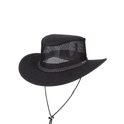 Dorfman Pacific Unisex Safari Mesh Black Hat