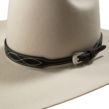 3d Belt Unisex Roughout Boot Stitch Black Hatband