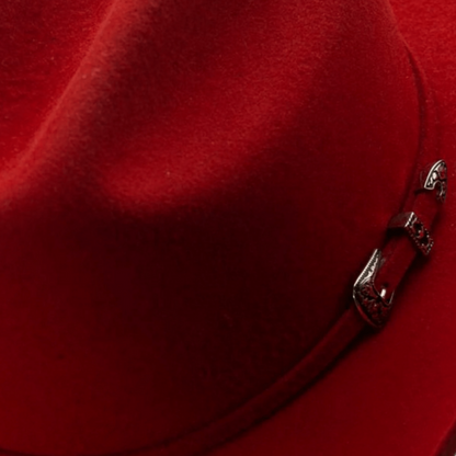 Pro Hats Women's Red Stamped  Precreased Cowboy Hat