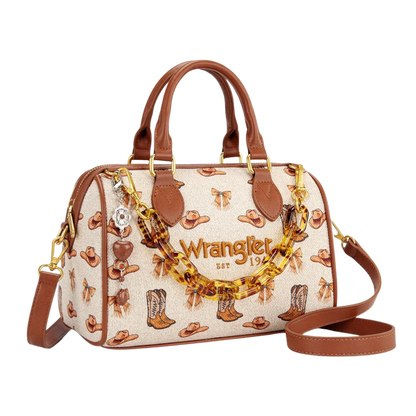 Wrangler Women's Tan Rodeo Icons Western Boston Bag