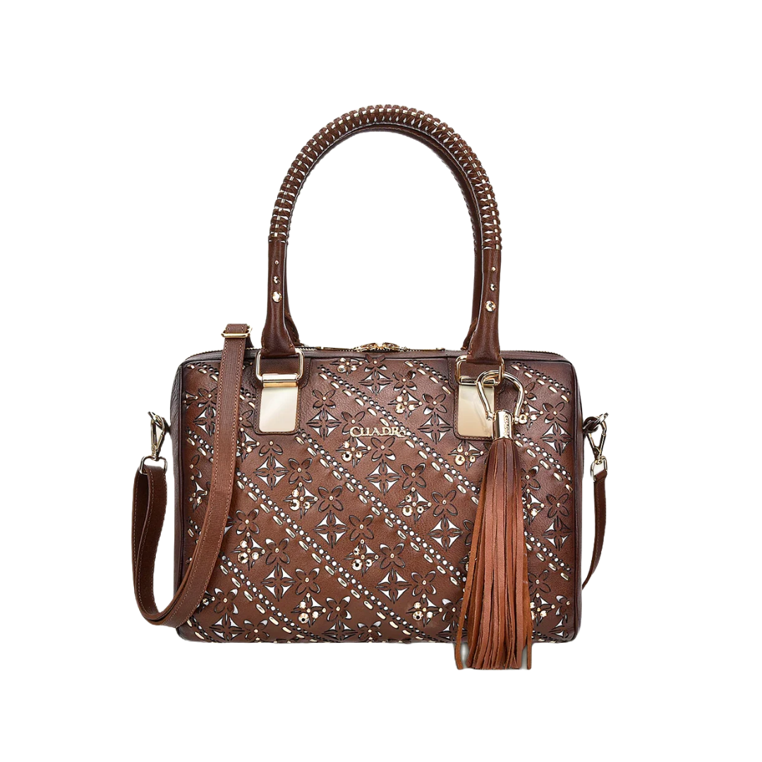 Cuadra Women's Crystalized Western Brown Handbag
