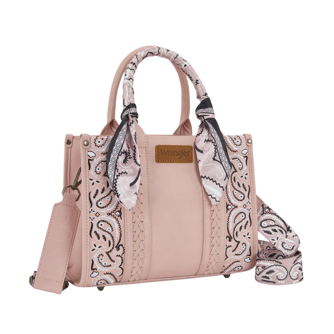 Wrangler Women's Pink Paisley Bandana Tote Bag