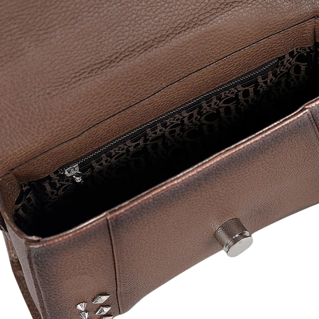 Cuadra Women's Python Top Handle Brown Handbag