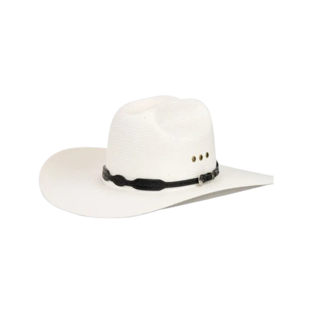 Austin Accent Unisex Scalloped Leather Black Hatband