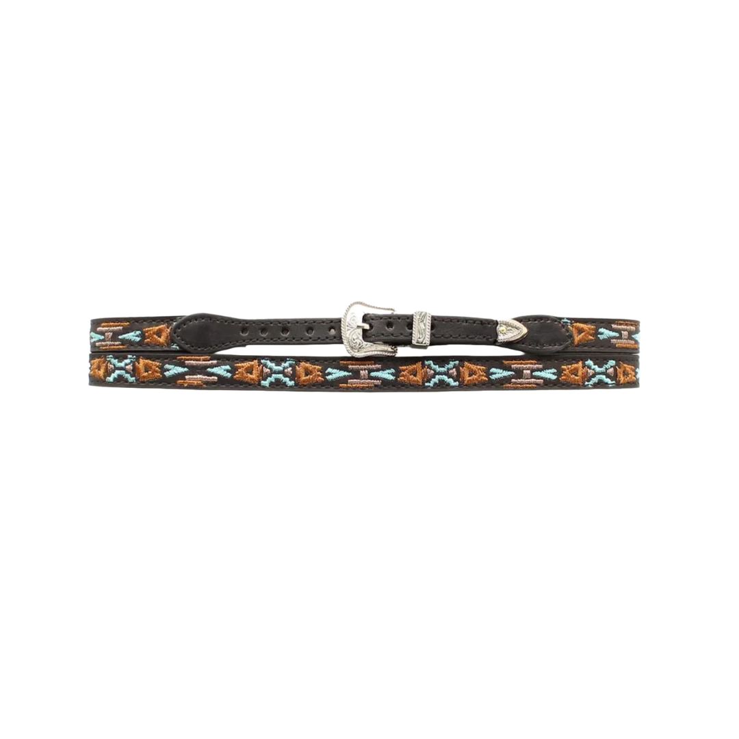 M&F Western Men's Leather Aztec Black Hatband