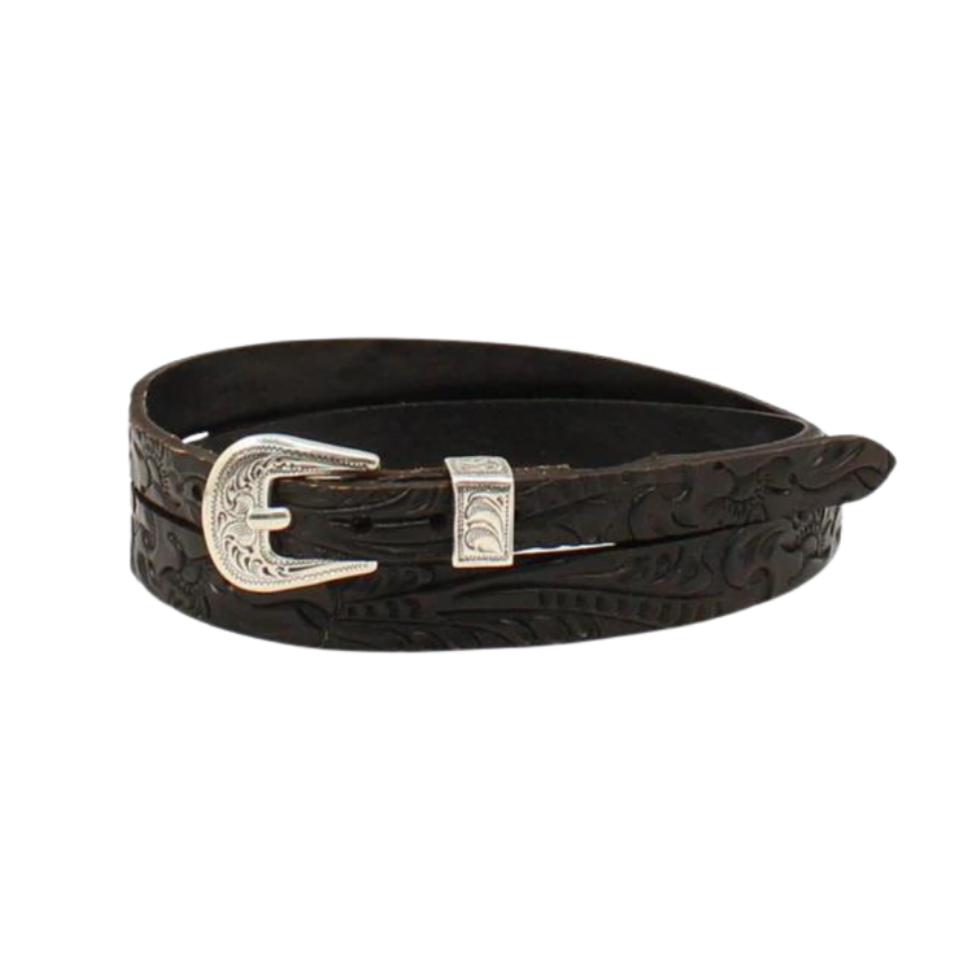 Twister Unisex Floral Tooled Black Hatband
