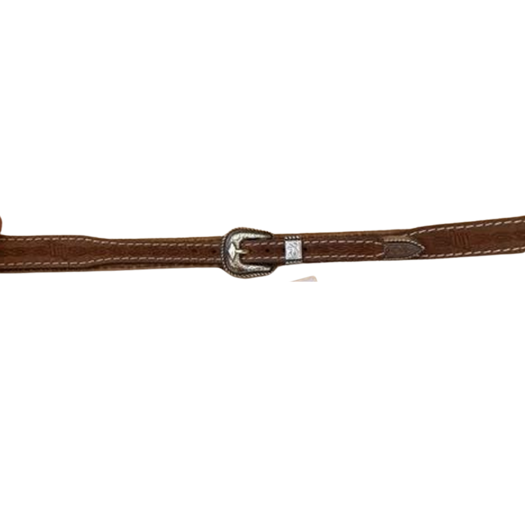 Cowboy Chrome Unisex Barbed Wire Tooled Brown Hat Band