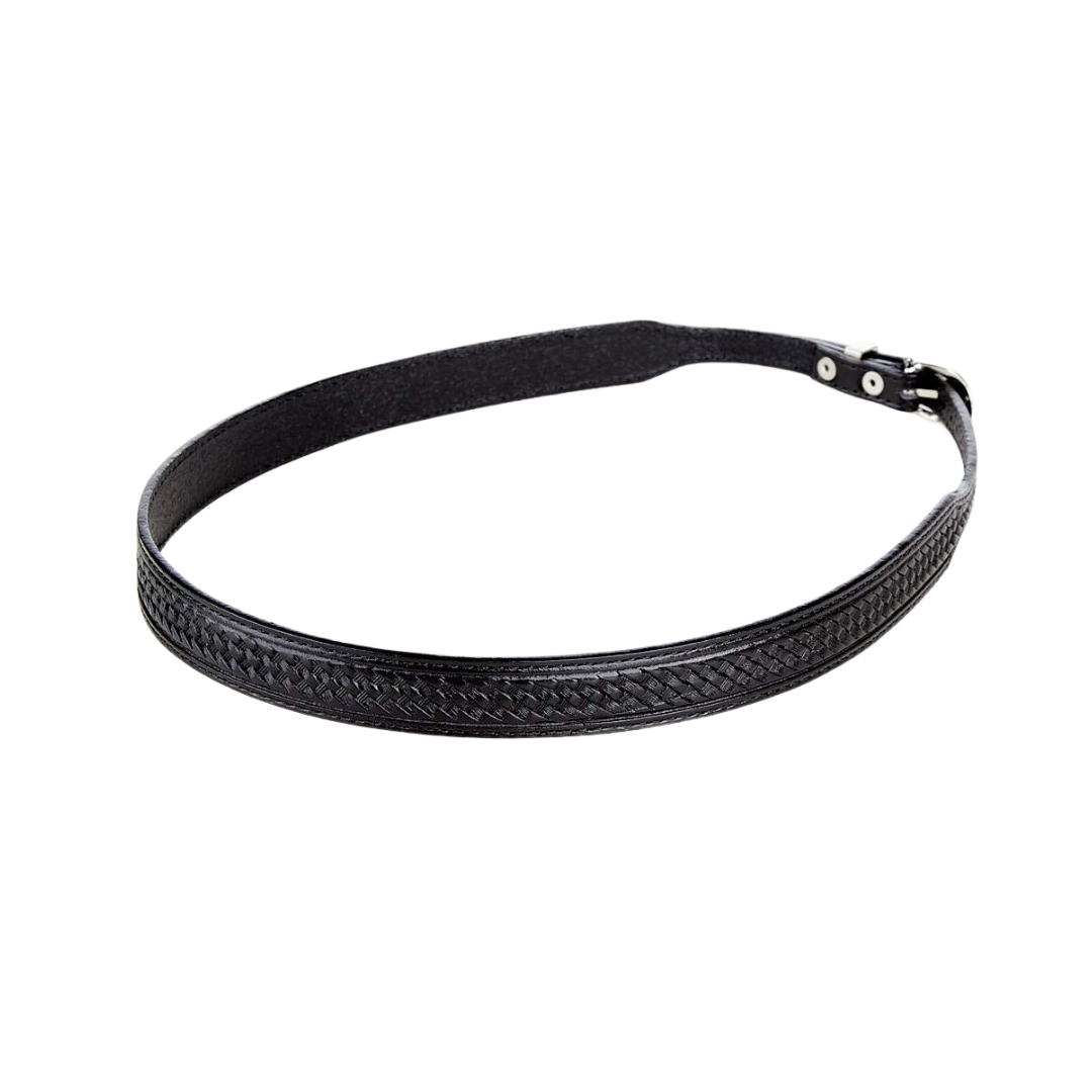 Austin Accent Unisex Black Leather Hat Band