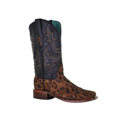Corral Women's Overlay Studs Square Toe Turquoise Brown Boots