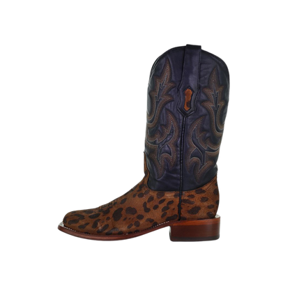 Corral Women's Overlay Studs Square Toe Turquoise Brown Boots