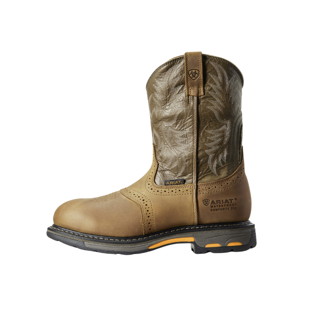 Ariat Men's Waterproof Composite Toe Work Army Green Boots