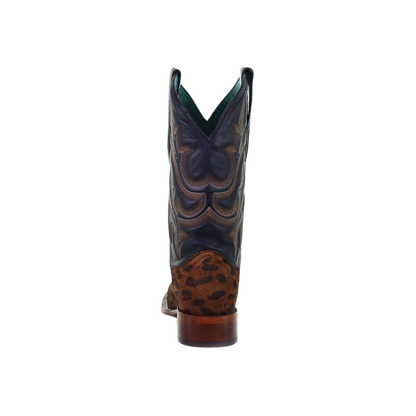 Corral Women's Overlay Studs Square Toe Turquoise Brown Boots