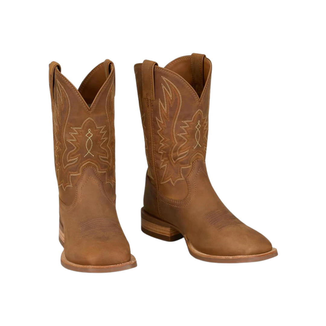 Justin Men's Rustle Premium Leather Brown Boots