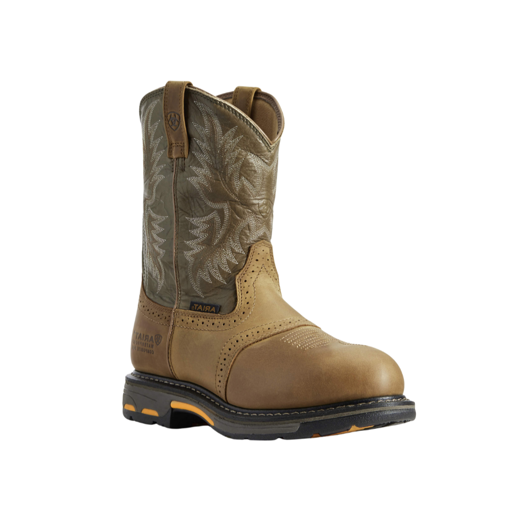 Ariat Men's Waterproof Composite Toe Work Army Green Boots