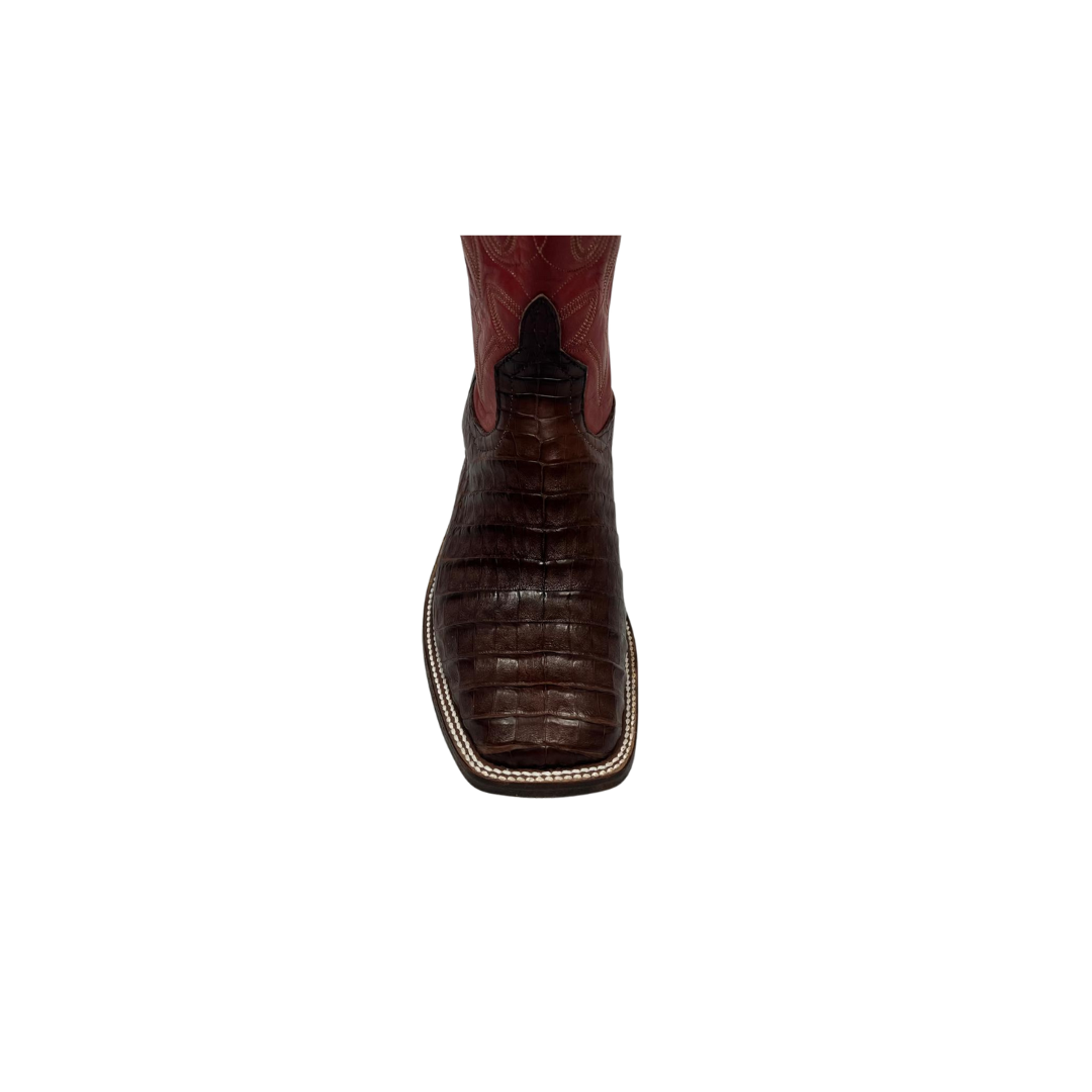 Anderson Bean Men's Tobacco Caiman Belly Boot Western Style The