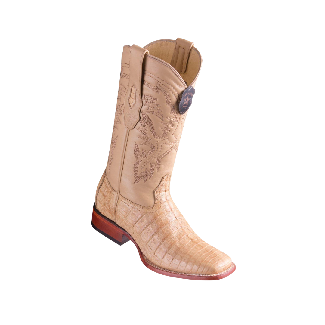 Los Altos Men's Wide Square Toe Caiman Belly Oryx Boots
