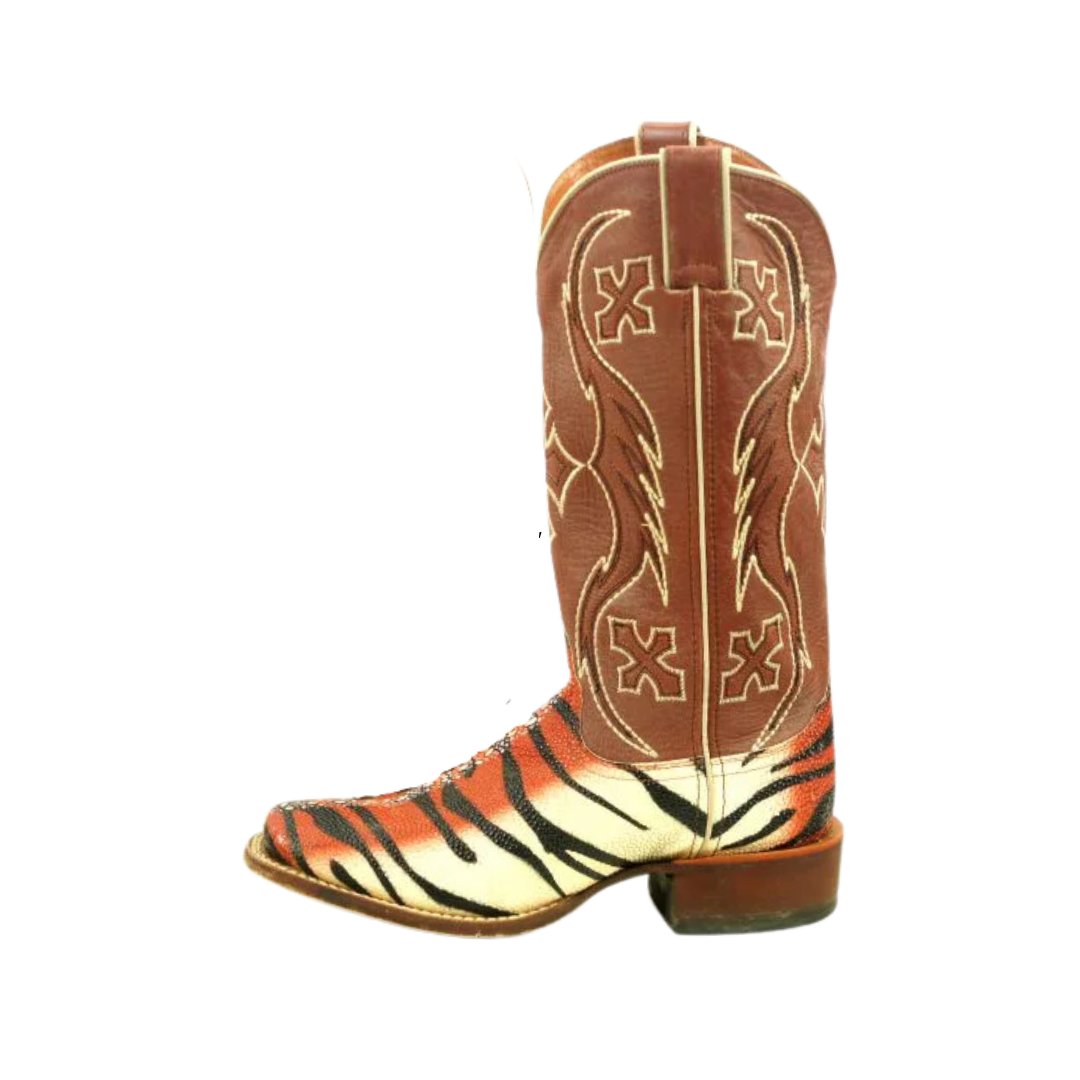 Nocona Women's Tiger Ray Stripe Brown Boots