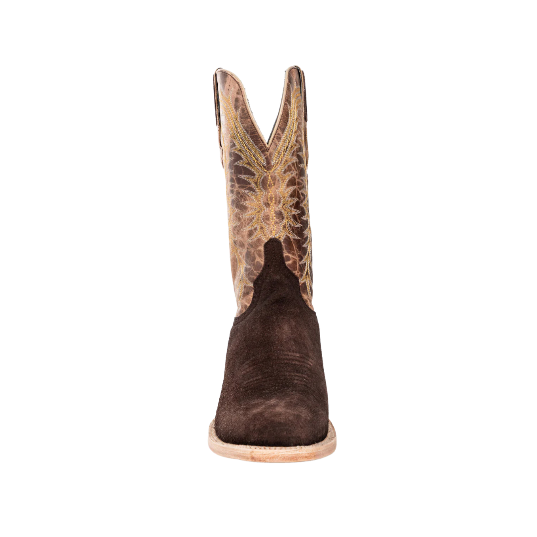 Top Hand Rough Out Cutter Toe Resistol Boots - Rough Out Suede - Cutter Toe - Chocolate | The Boot Jack