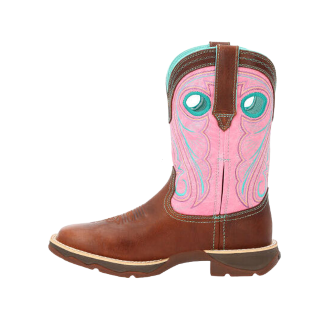 Rocky Women's Chestnut & Pink Rose Western Boot
