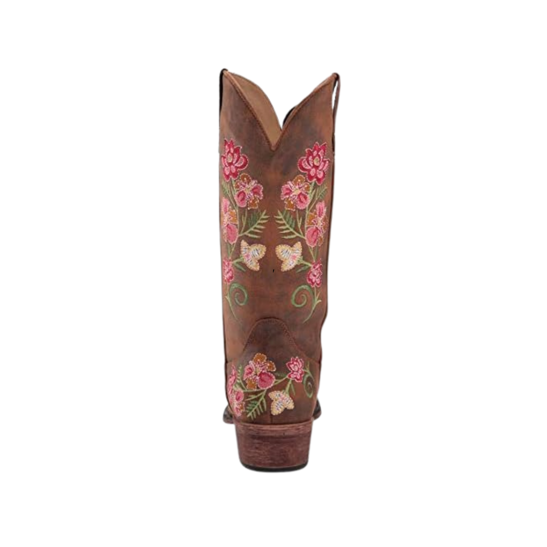 Roper Footwear Women's Vintage Leather All Over Floral Brown Boots
