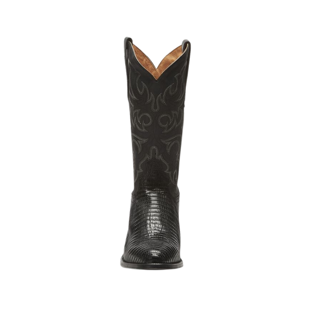Tony Lama Men's Lizard Skin Cowboy Black Boots