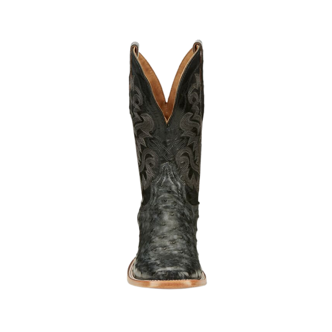 Tony Lama Men's Full Quill Ostrich Black Boots